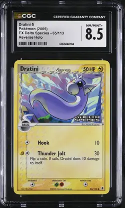 CGC 8.5 Dratini 2005 EX Delta Species 65/113 Reverse Holo Stamped Pokemon Card - Image 1