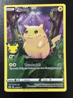Pikachu 5/25 Celebrations Full Art Holo Rare Pokemon TCG Card - LP - Image 1