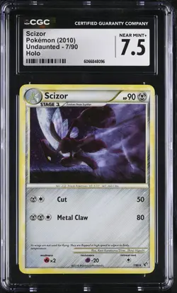 CGC 7.5 Scizor 2010 Undaunted 7/90 Holo Pokemon Card - Image 1
