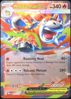 Pokemon TCG Mega Camerupt ex 022/132 2025 Mega Evolution Double Rare Card - NM - Image 1