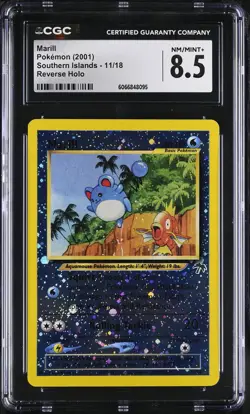 CGC 8.5 Marill 2001 Southern Islands 11/18 Reverse Holo Pokemon Card - Image 1
