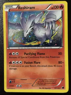Reshiram 17/116 MP Pokemon Card Cosmos Holo Rare Foil Plasma Freeze MP - Image 1