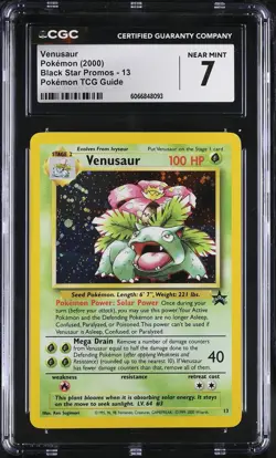 CGC 7 Venusaur 2000 Black Star Promos 13 Holo Pokemon Card - Image 1