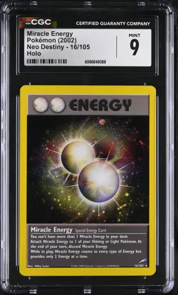 CGC 9 MINT Miracle Energy 2002 Neo Destiny 16/105 Holo Pokemon Card - Image 1