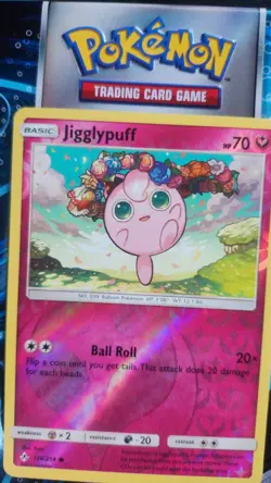 Jigglypuff Pokemon Card 134/214 From The Sun & Moon: Unbroken Bonds Holo Rare - Image 1
