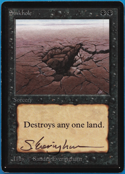 Sinkhole Beta NM Black Common SIGNED MAGIC GATHERING CARD (ID# 504659) ABUGames - Image 1