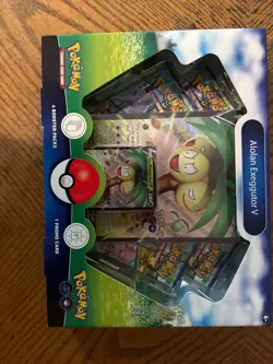 Pokemon GO TCG Trading Card Game: Alolan Exeggutor V Box - 4 Booster Packs 820650870545 - Image 1