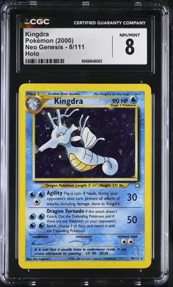 CGC 8 Kingdra 2000 Neo Genesis 8/111 Holo SWIRL Pokemon Card - Image 1