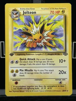 Jolteon 20/64 Jungle First 1st Edition Regular Rare Pokemon Card LP - Image 3