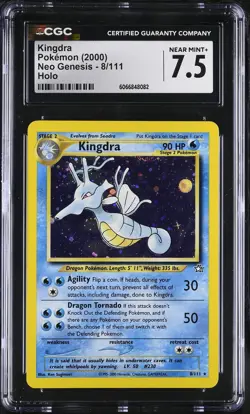 CGC 7.5 Kingdra 2000 Neo Genesis 8/111 Holo Pokemon Card - Image 1