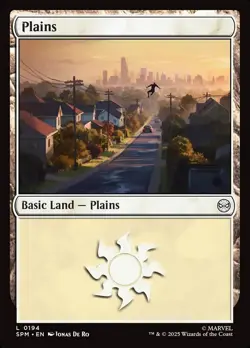 MTG Spider-Man *FOIL* L Plains #0194 PLAYSET 4X X4 - Image 1