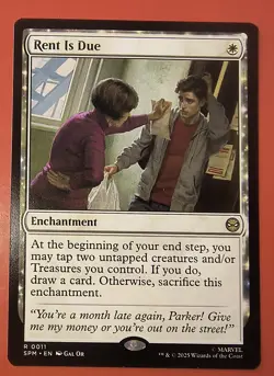 MAGIC,MTG: SPIDER-MAN, RENT IS DUE, 0011, REGULAR, RARE , NM, SPM - Image 1