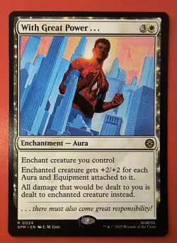MAGIC,MTG: SPIDER-MAN, WITH GREAT POWER... 0024, REGULAR, RARE , NM, SPM - Image 1