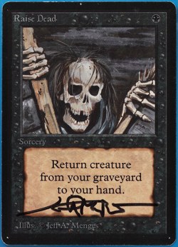 Raise Dead Beta NM Black Common SIGNED MAGIC MTG CARD (ID# 504655) ABUGames - Image 1