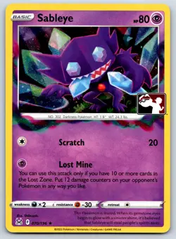 Sableye - Prize Pack Series - Lost Origin 070/196 Cosmos Holo Pokemon Card NM - Image 1