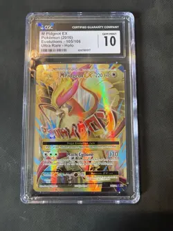 Mega Pidgeot EX Full Art XY Evolutions 105/108 - Graded CGC 10 2016 Pokemon TCG - Image 1