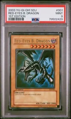 Yugioh Red Eyes Black Dragon SDJ-001 1st Edition PSA 9 Starter Deck Joey 2003 - Image 1