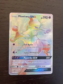 Pokemon Card - Mewtwo GX Rainbow Rare Shining Legends 76/73 - Image 1