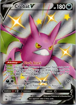 Crobat V SWSH098 NM -Ultra Rare Pokemon Card- Black Star Promo - Image 1