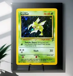 Pokemon Scyther Holo Rare Card Base Set 2 Edition Swirl Holofoil 17/130 WOTC - Image 1