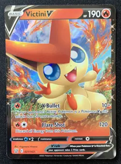 Victini V 021/163 Battle Styles Ultra Rare Holo Pokemon TCG Card NM - Image 1