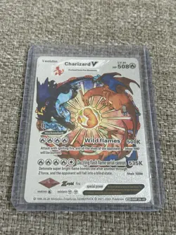 Charizard V Silver Foil Fan Art Vinyl Collector Pokemon Card HP508 LV91 - Image 1