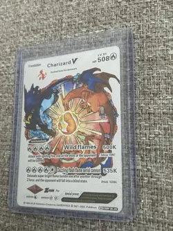 Charizard V Silver Foil Fan Art Vinyl Collector Pokemon Card HP508 LV91 - Image 2