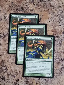 Sakura-Tribe Scout x3 3x 2005 Saviors of Kamigawa Green Creature MTG Played - Image 1