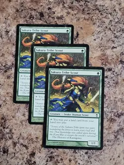 Sakura-Tribe Scout x3 3x 2005 Saviors of Kamigawa Green Creature MTG Played - Image 2