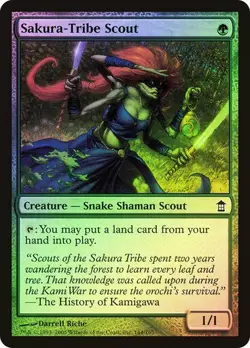 Saviors of Kamigawa MTG Foil Sakura-Tribe Scout Magic - Image 1