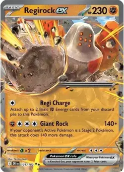 Regirock ex (#101/182) - Holofoil SV - Destined Rivals NM Pokemon - Image 1