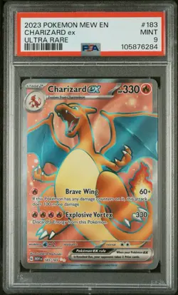 2023 POKEMON MEW EN-151 ULTRA RARE #183 CHARIZARD EX PSA 9 - Image 1