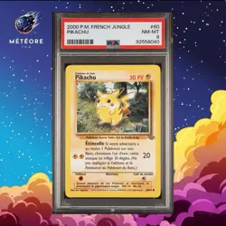 Carte Pokemon Pikachu 60/64 PSA 8 Wizards Jungle Francais - Image 1