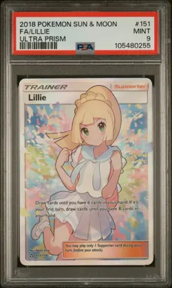 PSA 9 2018 POKEMON SUN & MOON ULTRA PRISM #151 FA/LILLIE ULTRA PRISM - Image 1