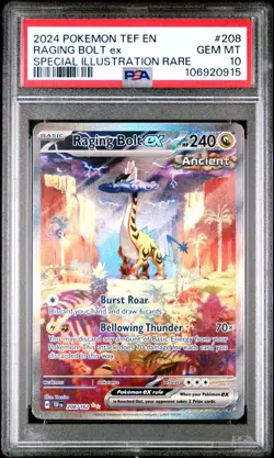 PSA 10 2024 POKEMON TEMPORAL FORCES 208 RAGING BOLT ex SPECIAL ILLUSTRATION RARE - Image 1