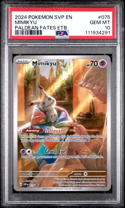 PSA 10 2024 POKEMON SVP EN-SV BLACK STAR PROMO #075 MIMIKYU PALDEAN FATES ETB - Image 1
