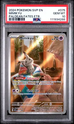 PSA 10 2024 POKEMON SVP EN-SV BLACK STAR PROMO #075 MIMIKYU PALDEAN FATES ETB - Image 1