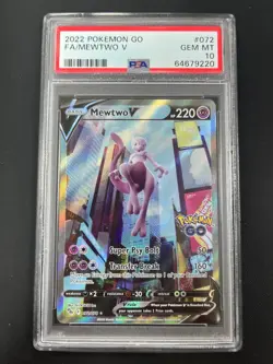 PSA 10 2022 POKEMON GO #072 FULL ART MEWTWO V - Image 1