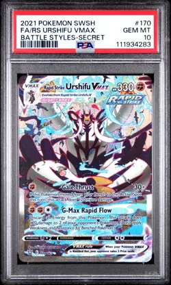 PSA 10 2021 POKEMON SWORD & SHIELD BATTLE STYLES #170 FA/RS URSHIFU VMAX SECRET - Image 1