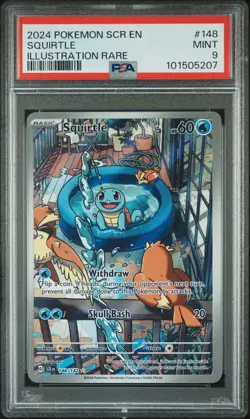 PSA 9 2024 POKEMON SCR EN-STELLAR CROWN #148 SQUIRTLE ILLUSTRATION RARE - Image 1