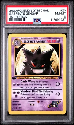 PSA 8 2000 POKEMON GYM CHALLENGE #29 SABRINA'S GENGAR 1ST EDITION - Image 1