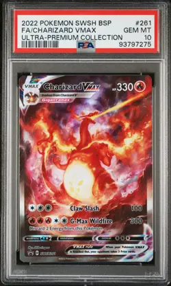 PSA 10 POKEMON BLACK STAR PROMO #261 FA/CHARIZARD VMAX ULTRA-PREMIUM COLLECTION - Image 1