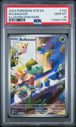 PSA 10 2024 POKEMON SCR EN-STELLAR CROWN #143 BULBASAUR ILLUSTRATION RARE - Image 1