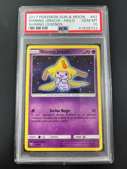 PSA 10 2017 POKEMON SUN & MOON SHINING LEGENDS #42 SHINING JIRACHI-HOLO - Image 1