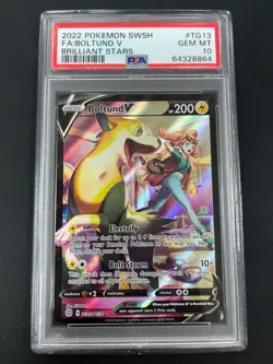 PSA 10 2022 POKEMON SWORD & SHIELD BRILLIANT STARS #TG13 BOLTUND V GEM MINT - Image 1