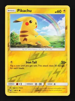 Pikachu 28/73 LP Shining Legends English Pokemon Card TCG - Image 1