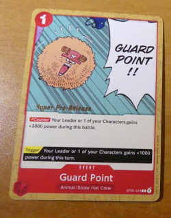 ONE PIECE ENGLISH CARD SUPER PRE-RELEASE GAME CARTE GARDE POINT ST01-014 ST EN M - Image 1