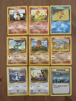 Lotto 9 Cards Base Set Pokemon Eng - Charmander Machop Dratini Growlithe Onix - Image 1
