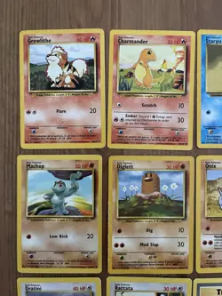 Lotto 9 Cards Base Set Pokemon Eng - Charmander Machop Dratini Growlithe Onix - Image 2