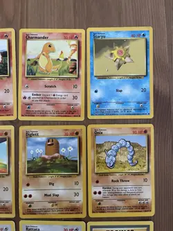 Lotto 9 Cards Base Set Pokemon Eng - Charmander Machop Dratini Growlithe Onix - Image 3